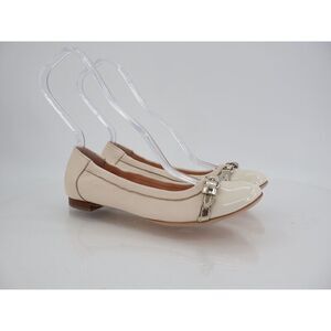 AGL Womens Monika Ballet Flat Size 36.5 6.5 Ivory Leather Cap Toe Dress Bridal
